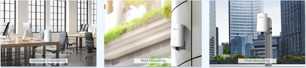Milesight outdoor 5G router installation options