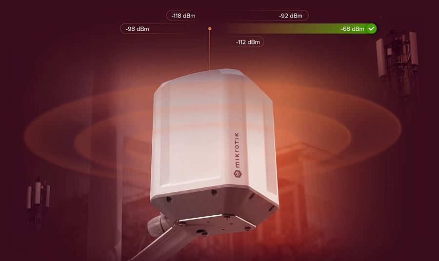 Internal omnidirectional antenna array of the MikroTik LAMP 5G R16